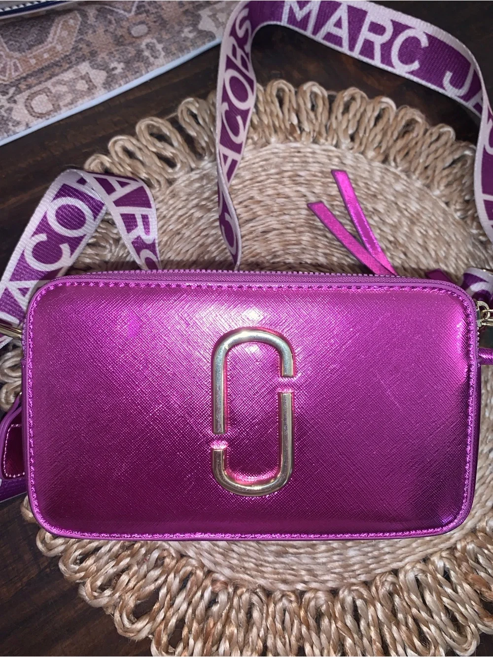 Marc Jacobs Metallic Pink Snapshot Crossbody Bag - Picture 2 of 10